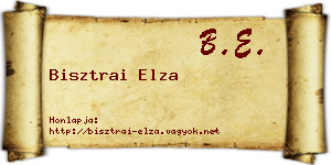 Bisztrai Elza névjegykártya